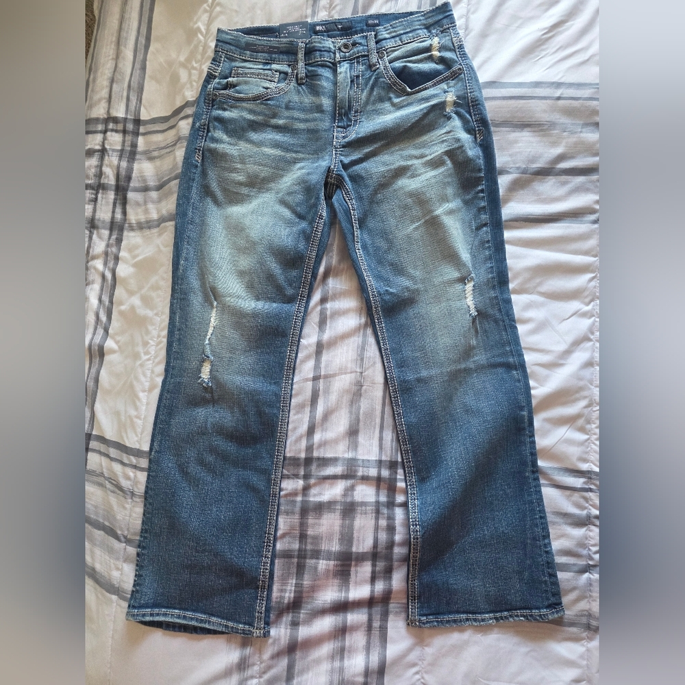 BKE Jake Bootcut Jeans Men’s 32x30 Medium Wash Distressed Stretch Denim